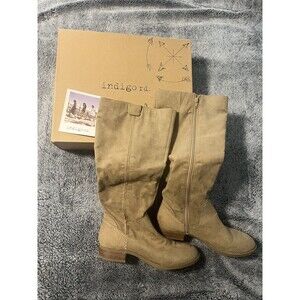 NEW IN BOX Indigo Rd. Women's Chuckie Medium Natural Fabric Mid-Calf Boots 8.5M